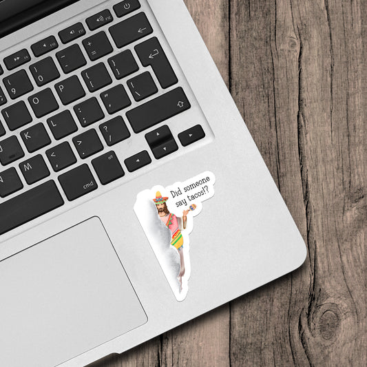 Did Someone Say Tacos? Jesus Vinyl Sticker